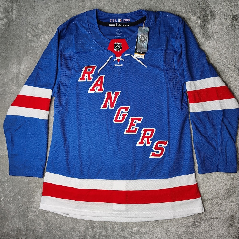 New York Rangers Adidas Jersey Size 56 Blue Home Spellout Authentic Primegreen